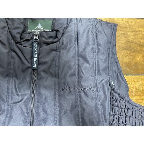 MOUNTAIN HORSE Quilted Vest Size Large Blue Horse Riding Schooling Show Warm - Picture 3 of 11